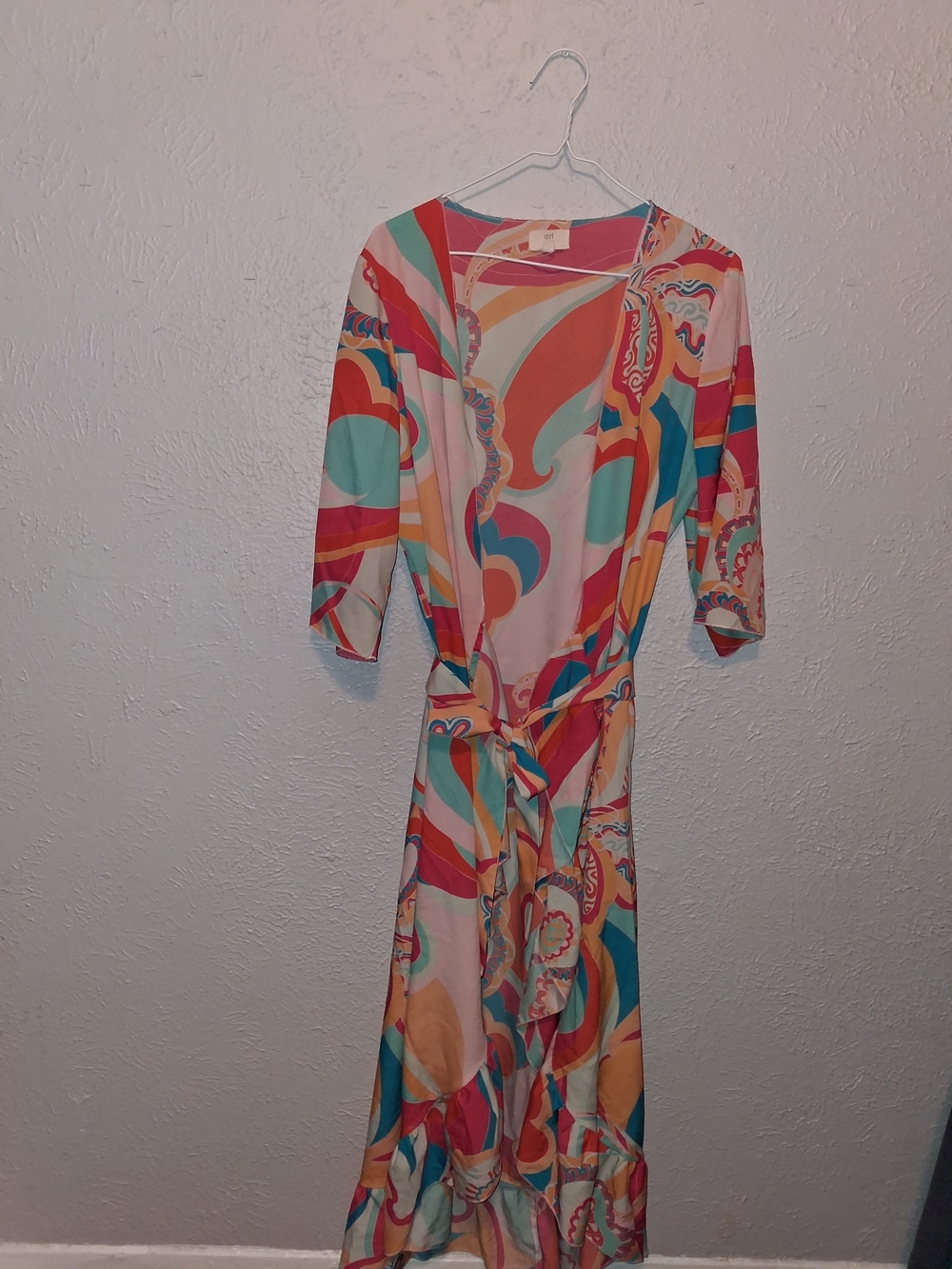 Multi-Color Swirl Wrap Dress - Women's